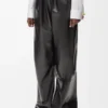 Belted trousers in nappa lambskin Black Belted trousers in nappa lambskin Black