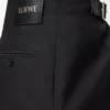 Belted trousers in wool and silk Black