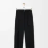 Belted trousers in wool Black