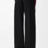 Belted trousers in wool Black