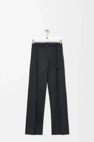 Belted trousers in wool Dark Grey
