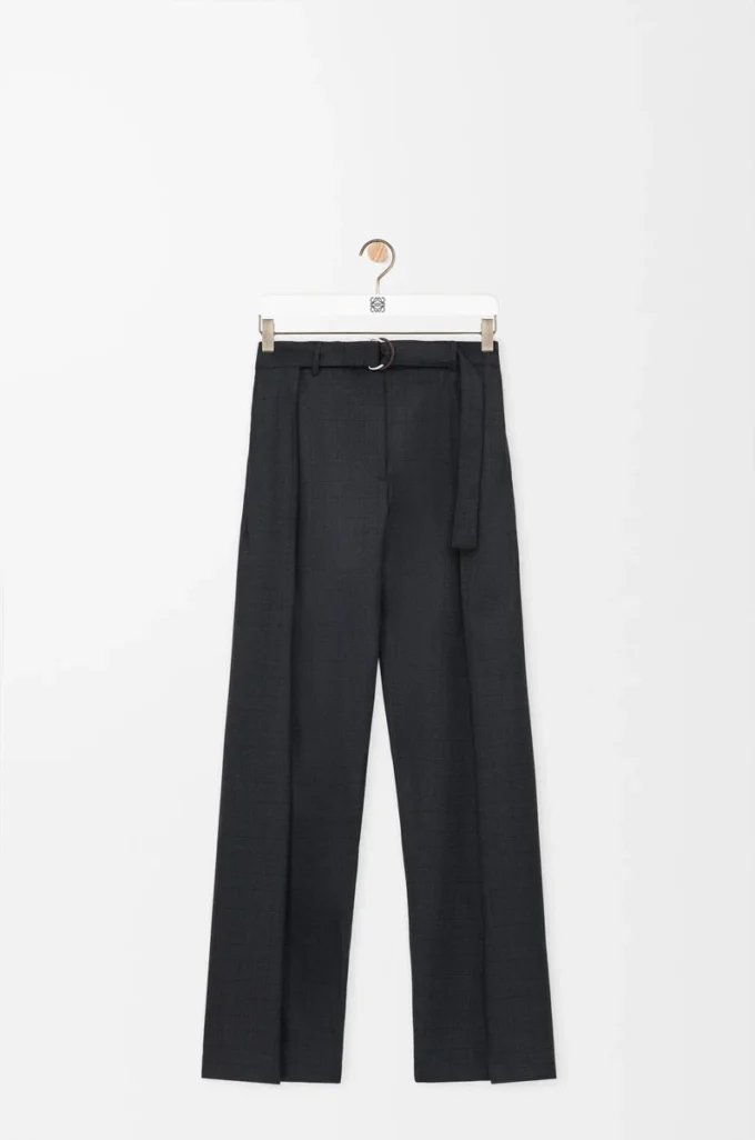 Belted trousers in wool Dark Grey Belted trousers in wool Dark Grey