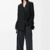 Belted trousers in wool Dark Grey Belted trousers in wool Dark Grey