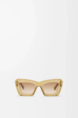 Beveled Cateye sunglasses Transparent Olive