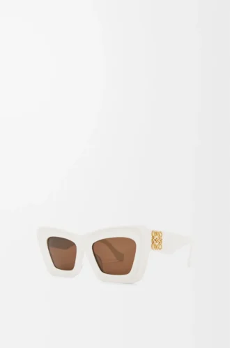 Beveled Cateye sunglasses White/Ivory