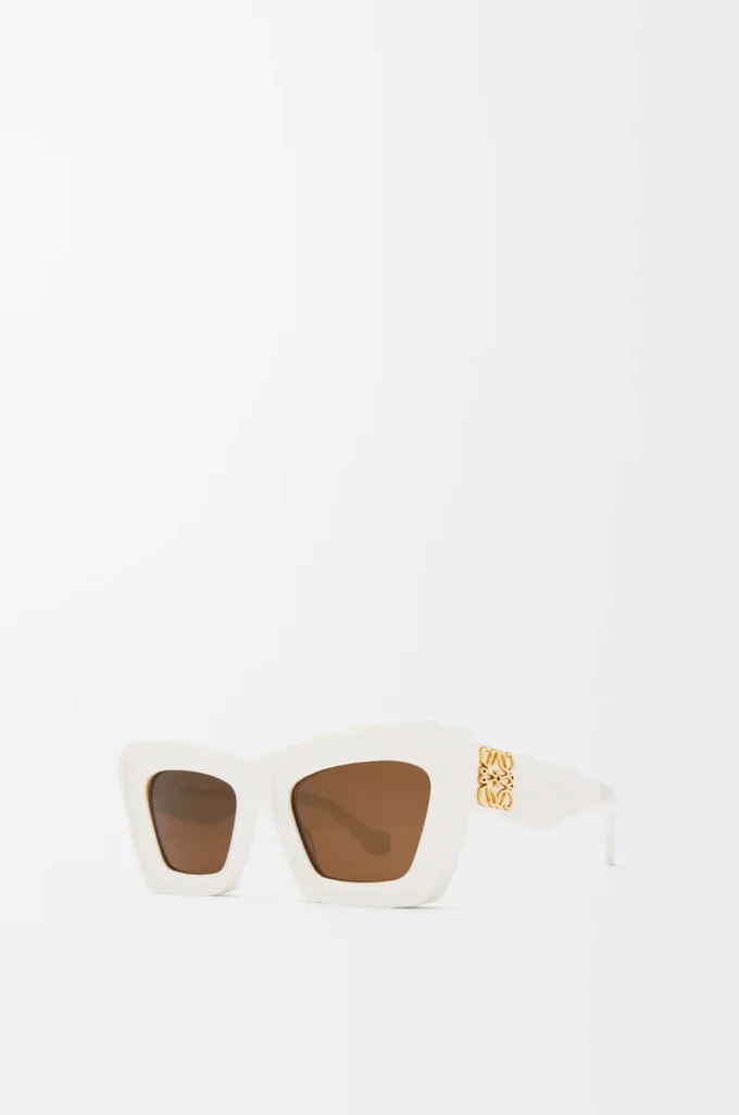 Beveled Cateye sunglasses White/Ivory