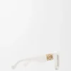 Beveled Cateye sunglasses White/Ivory