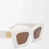 Beveled Cateye sunglasses White/Ivory