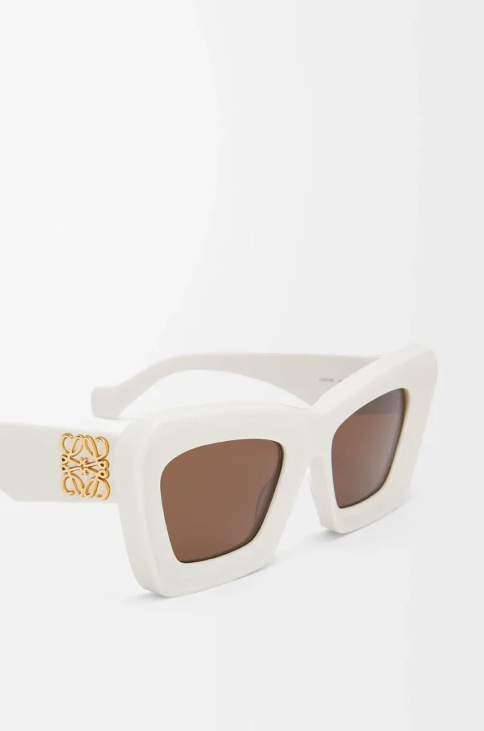 Beveled Cateye sunglasses White/Ivory
