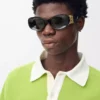 Beveled Oval Maxi Anagram sunglasses Black Beveled Oval Maxi Anagram sunglasses Black