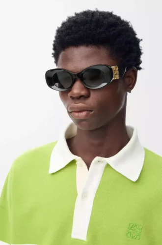 Beveled Oval Maxi Anagram sunglasses Black