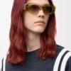 Beveled Oval Maxi Anagram sunglasses Transparent Olive Beveled Oval Maxi Anagram sunglasses Transparent Olive