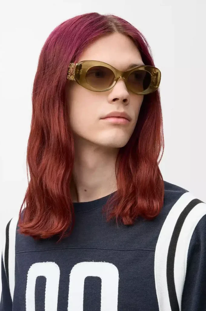 Beveled Oval Maxi Anagram sunglasses Transparent Olive Beveled Oval Maxi Anagram sunglasses Transparent Olive