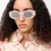 Beveled Oval Maxi Anagram sunglasses White Beveled Oval Maxi Anagram sunglasses White