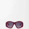 Beveled Pentagon sunglasses Milky Burgundy