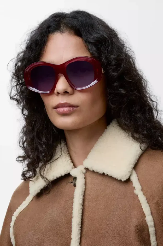 Beveled Pentagon sunglasses Milky Burgundy