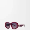 Beveled Pentagon sunglasses Milky Burgundy
