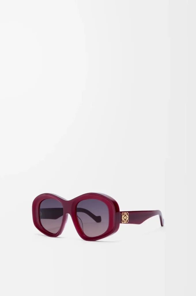 Beveled Pentagon sunglasses Milky Burgundy