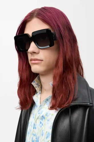 Beveled Square Maxi Anagram sunglasses Black