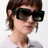 Beveled Square Maxi Anagram sunglasses Black Beveled Square Maxi Anagram sunglasses Black