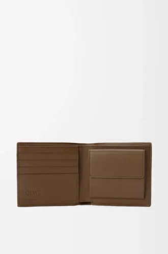 Bifold coin wallet in deerskin Tundra