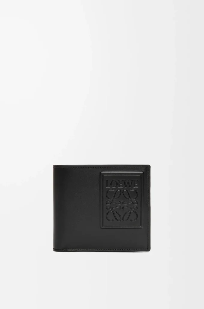 Bifold coin wallet in satin calfskin Black Bifold coin wallet in satin calfskin Black