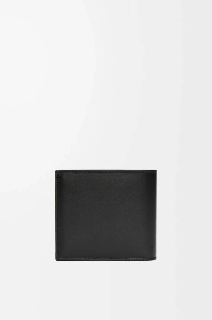 Bifold coin wallet in satin calfskin Black Bifold coin wallet in satin calfskin Black