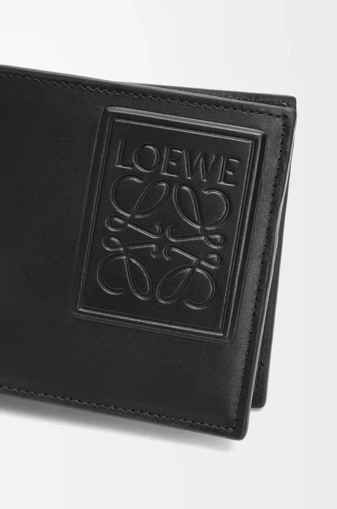 Bifold coin wallet in satin calfskin Black Bifold coin wallet in satin calfskin Black