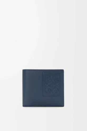 Bifold coin wallet in satin calfskin Indigo Dye