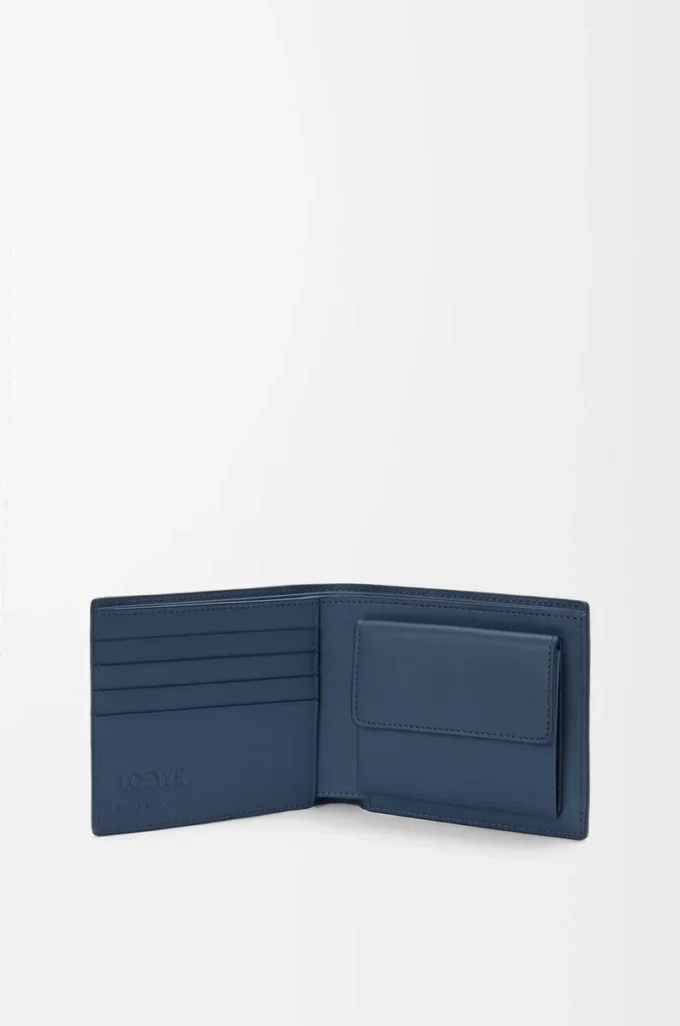 Bifold coin wallet in satin calfskin Indigo Dye Bifold coin wallet in satin calfskin Indigo Dye