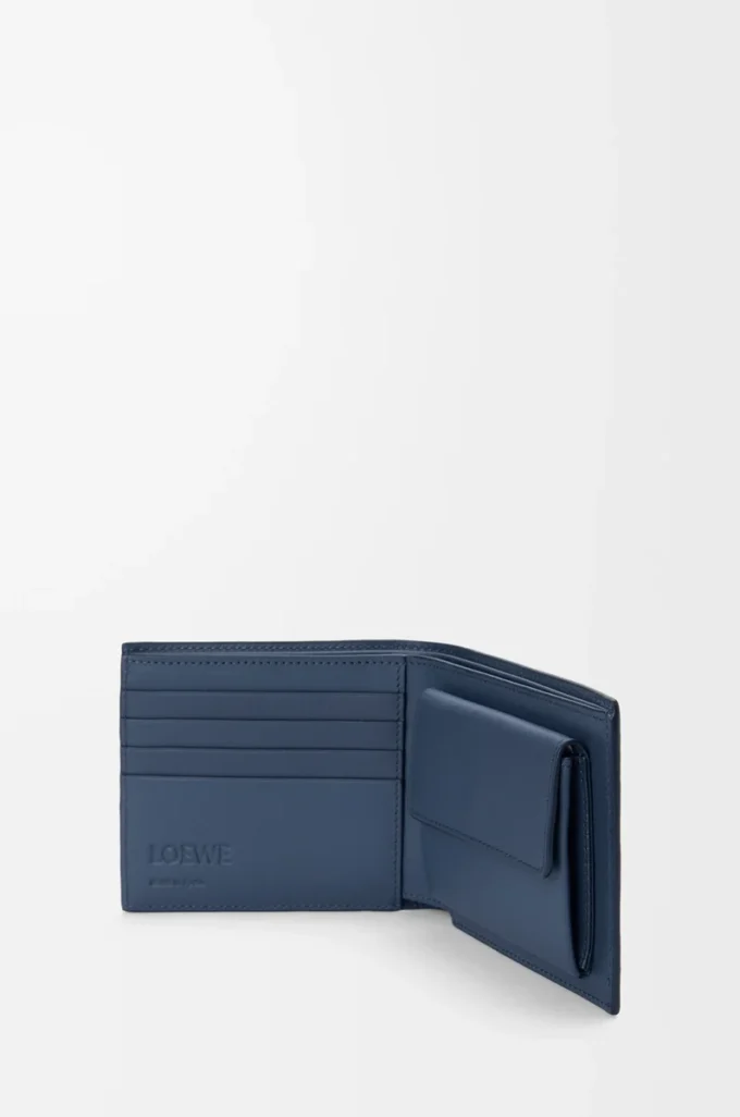 Bifold coin wallet in satin calfskin Indigo Dye Bifold coin wallet in satin calfskin Indigo Dye
