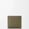 Bifold coin wallet in satin calfskin Khaki Green Bifold coin wallet in satin calfskin Khaki Green