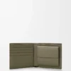 Bifold coin wallet in satin calfskin Khaki Green Bifold coin wallet in satin calfskin Khaki Green