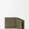 Bifold coin wallet in satin calfskin Khaki Green Bifold coin wallet in satin calfskin Khaki Green