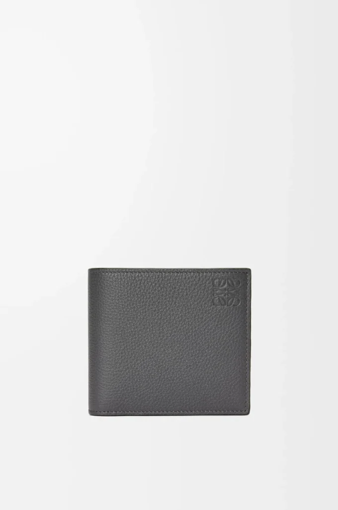 Bifold coin wallet in soft grained calfskin Anthracite Bifold coin wallet in soft grained calfskin Anthracite