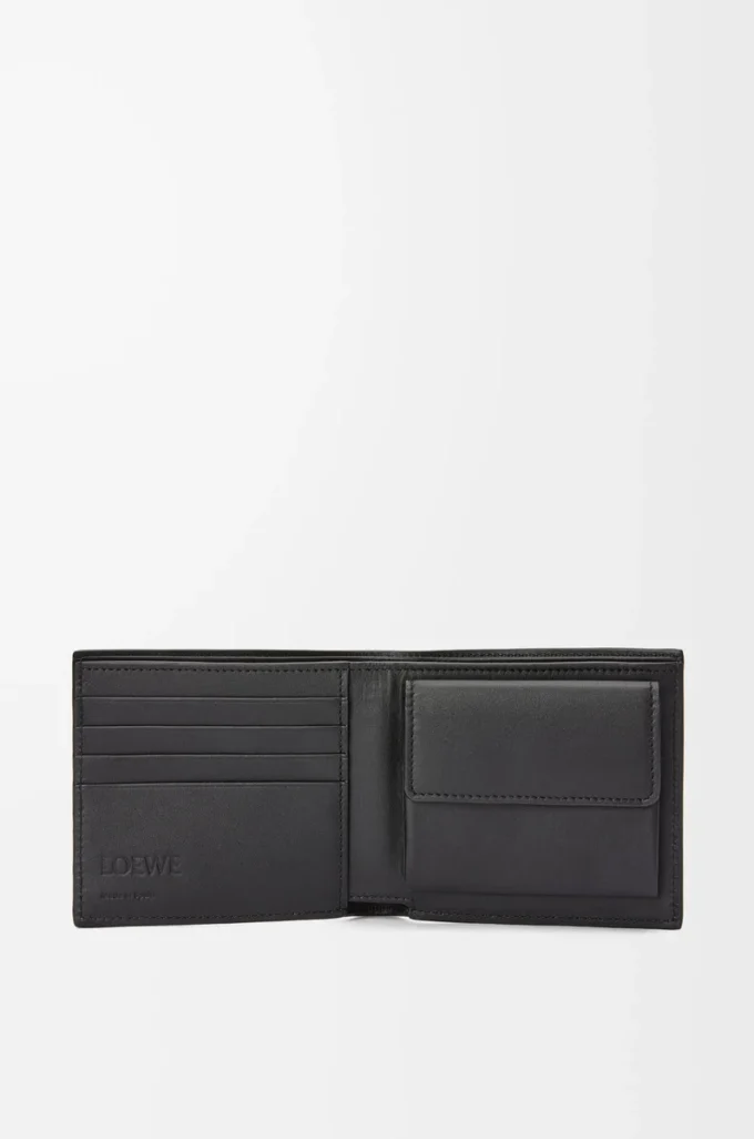 Bifold coin wallet in soft grained calfskin Anthracite Bifold coin wallet in soft grained calfskin Anthracite