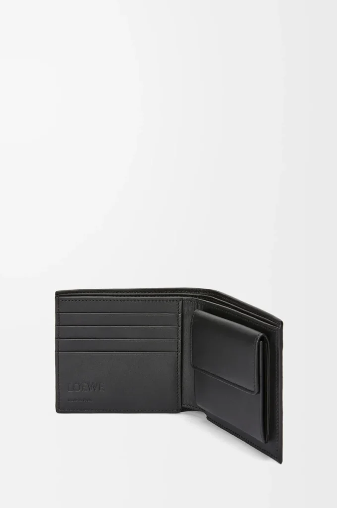 Bifold coin wallet in soft grained calfskin Anthracite Bifold coin wallet in soft grained calfskin Anthracite