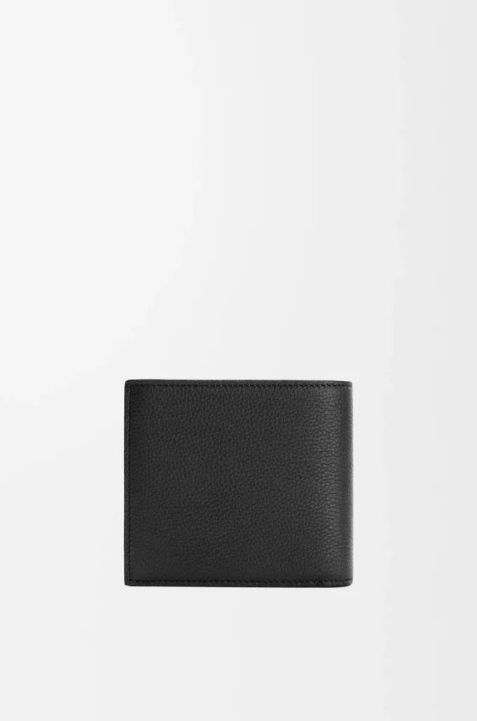 Bifold coin wallet in soft grained calfskin Black Bifold coin wallet in soft grained calfskin Black