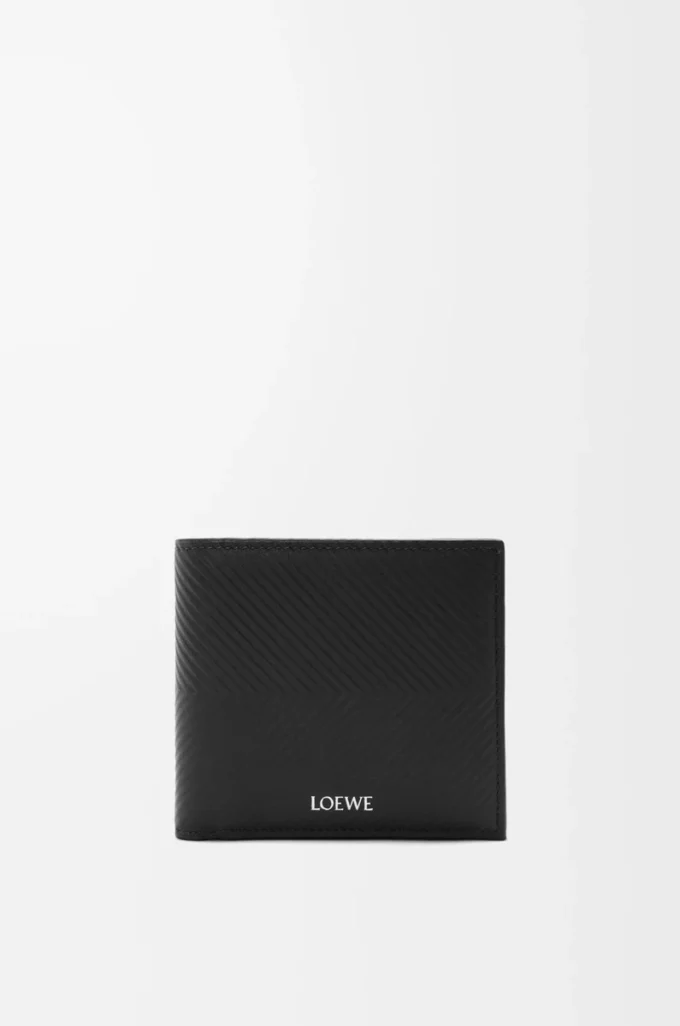 Bifold coin wallet in textured classic calfskin Black Bifold coin wallet in textured classic calfskin Black
