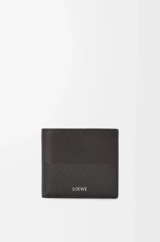 Bifold coin wallet in textured classic calfskin Dark Grey