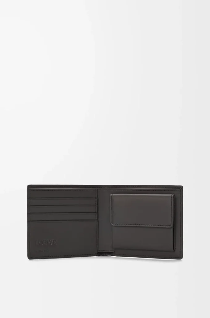 Bifold coin wallet in textured classic calfskin Dark Grey Bifold coin wallet in textured classic calfskin Dark Grey