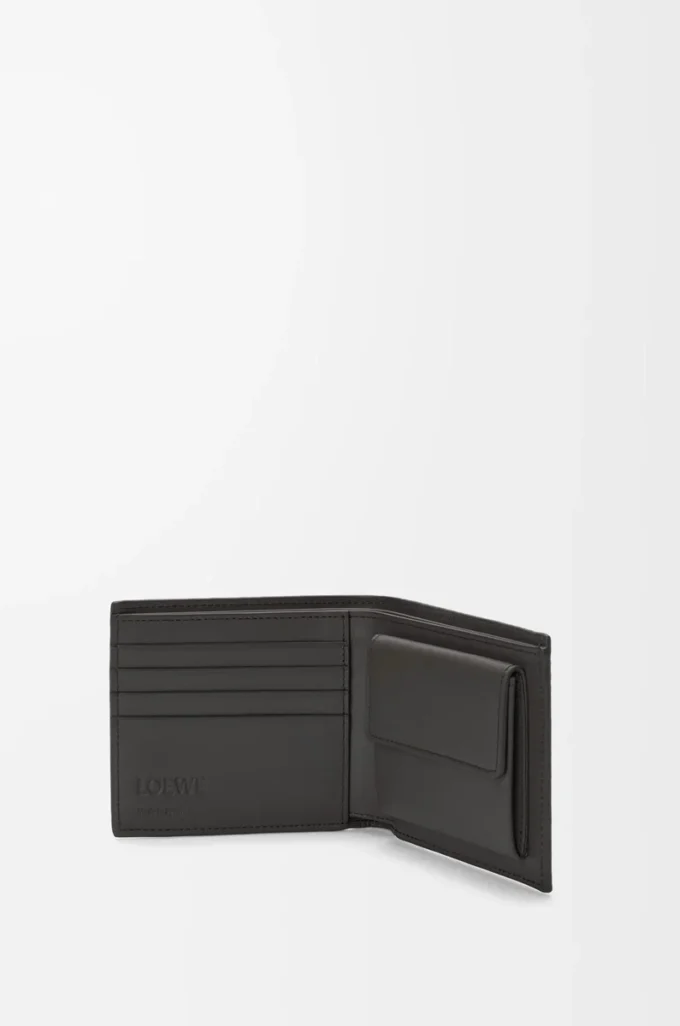 Bifold coin wallet in textured classic calfskin Dark Grey Bifold coin wallet in textured classic calfskin Dark Grey