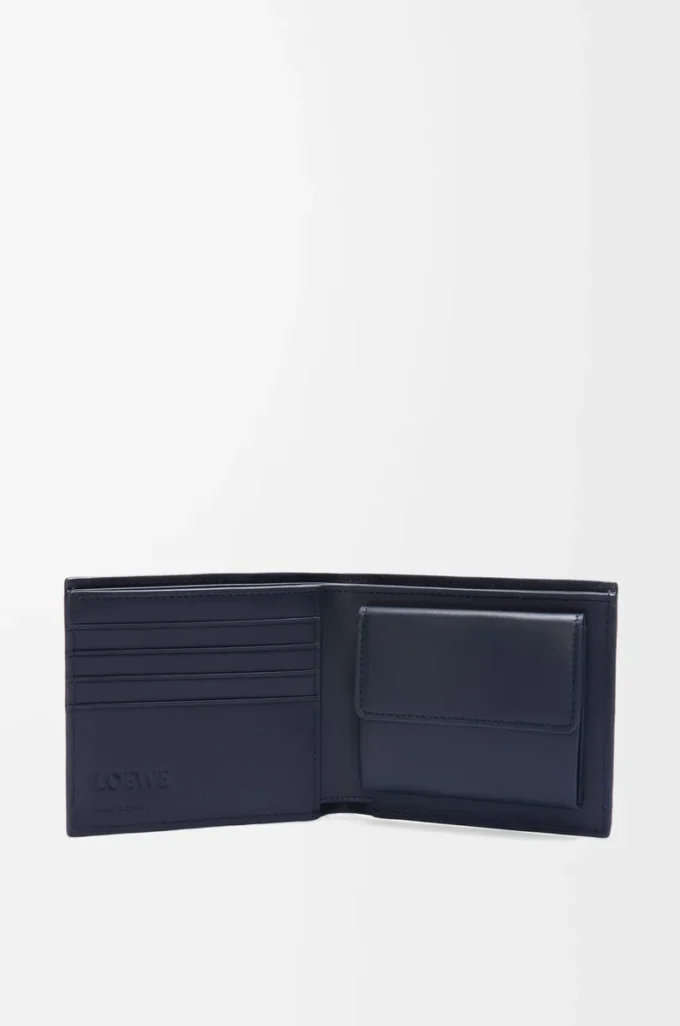 Bifold coin wallet in textured classic calfskin Deep Navy Bifold coin wallet in textured classic calfskin Deep Navy