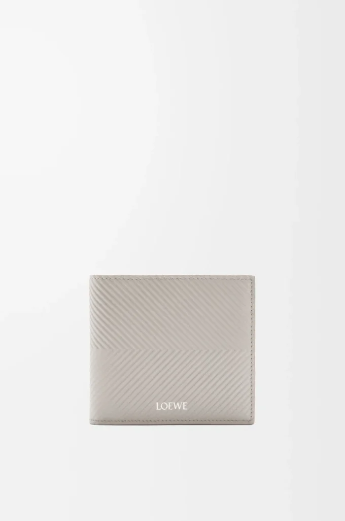 Bifold coin wallet in textured classic calfskin Shell Grey Bifold coin wallet in textured classic calfskin Shell Grey