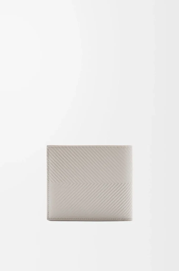 Bifold coin wallet in textured classic calfskin Shell Grey Bifold coin wallet in textured classic calfskin Shell Grey