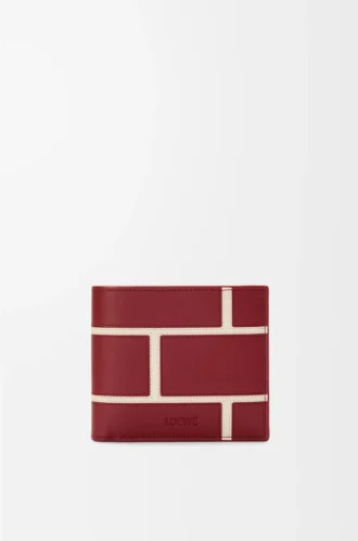Bifold wallet in classic calfskin Burnt Red