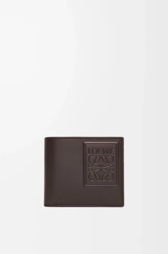 Bifold wallet in satin calfskin Dark Brown
