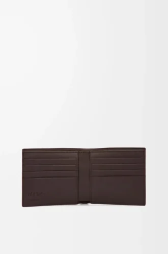 Bifold wallet in satin calfskin Dark Brown