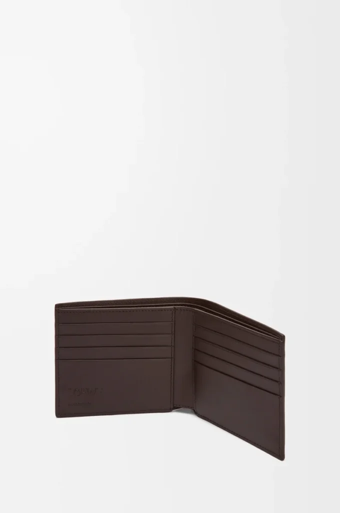 Bifold wallet in satin calfskin Dark Brown Bifold wallet in satin calfskin Dark Brown