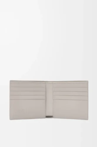 Bifold wallet in satin calfskin Shell Grey
